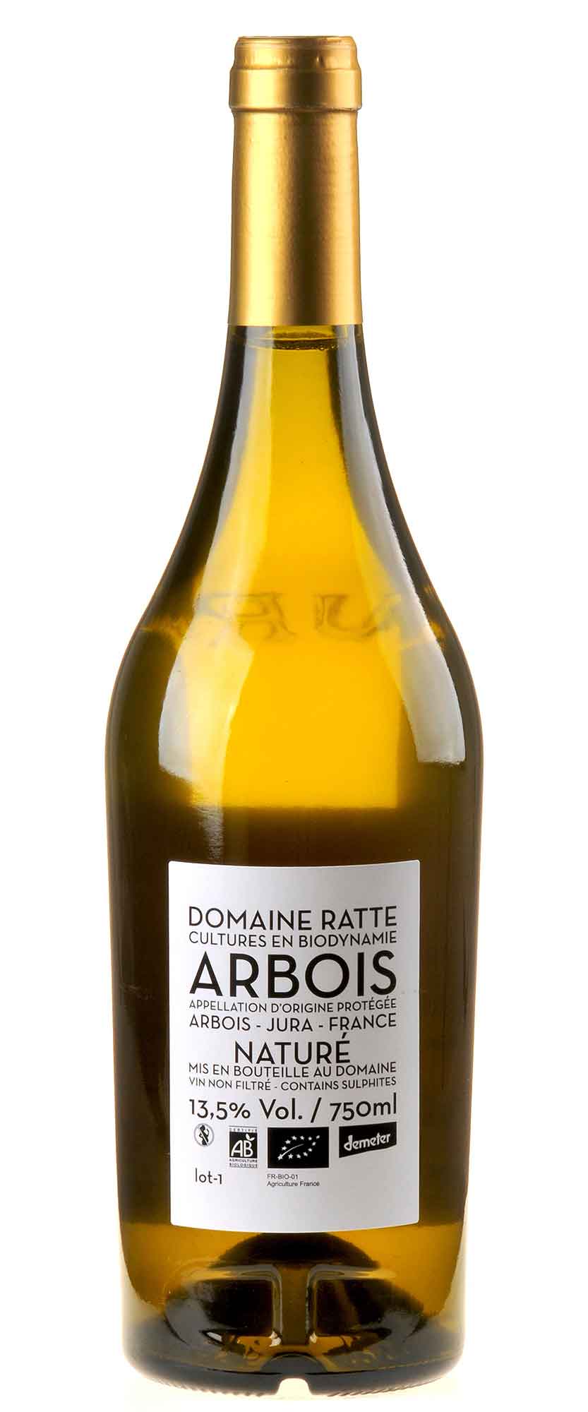 Domaine Ratte Arbois Naturé Bio 2022 Rücketikett