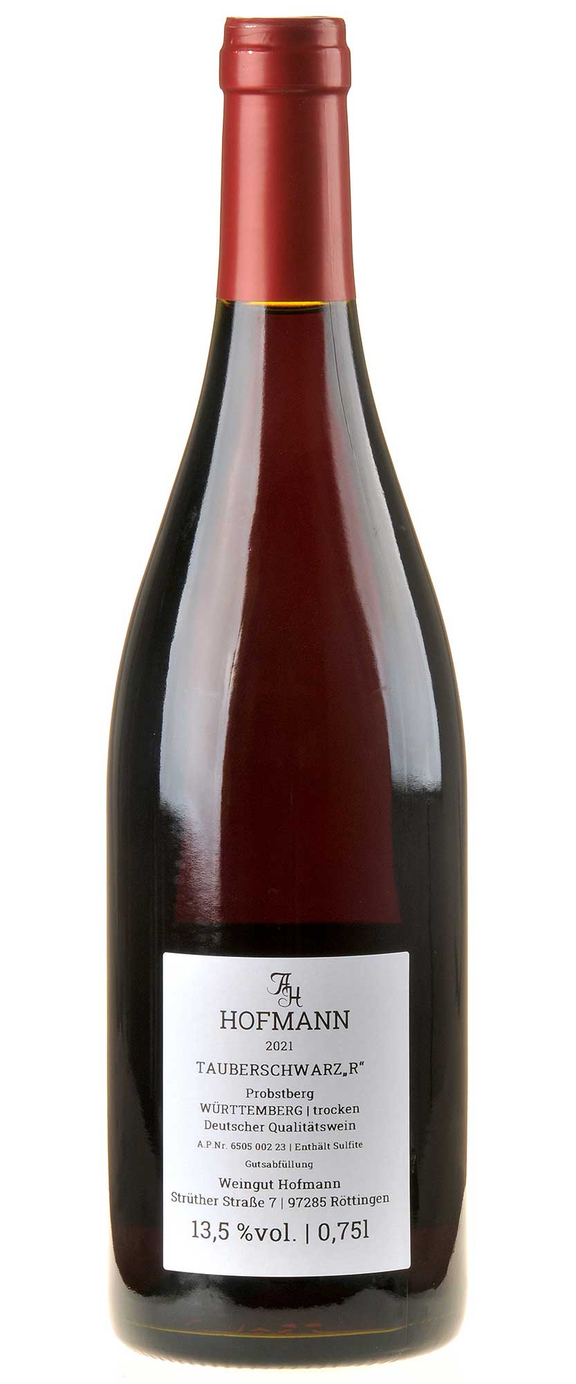 Weingut Familie Hofmann Tauberschwarz R Probstberg 2021 Rücketikett