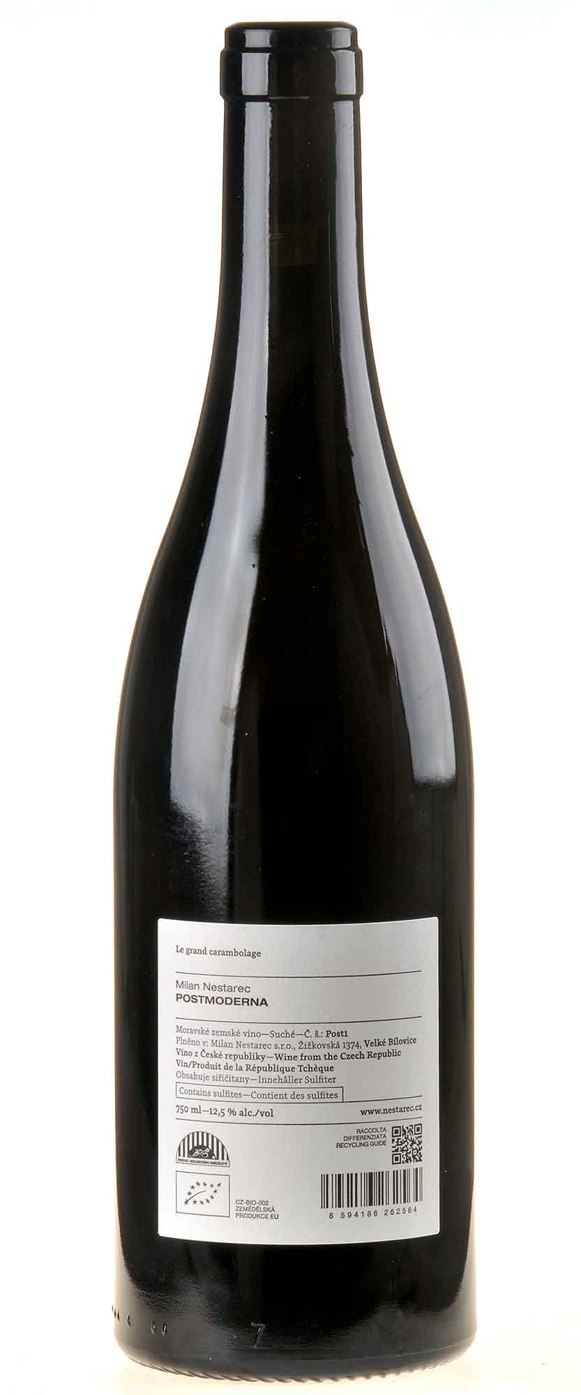 Milan Nestarec Postmoderna Bio Rücketikett