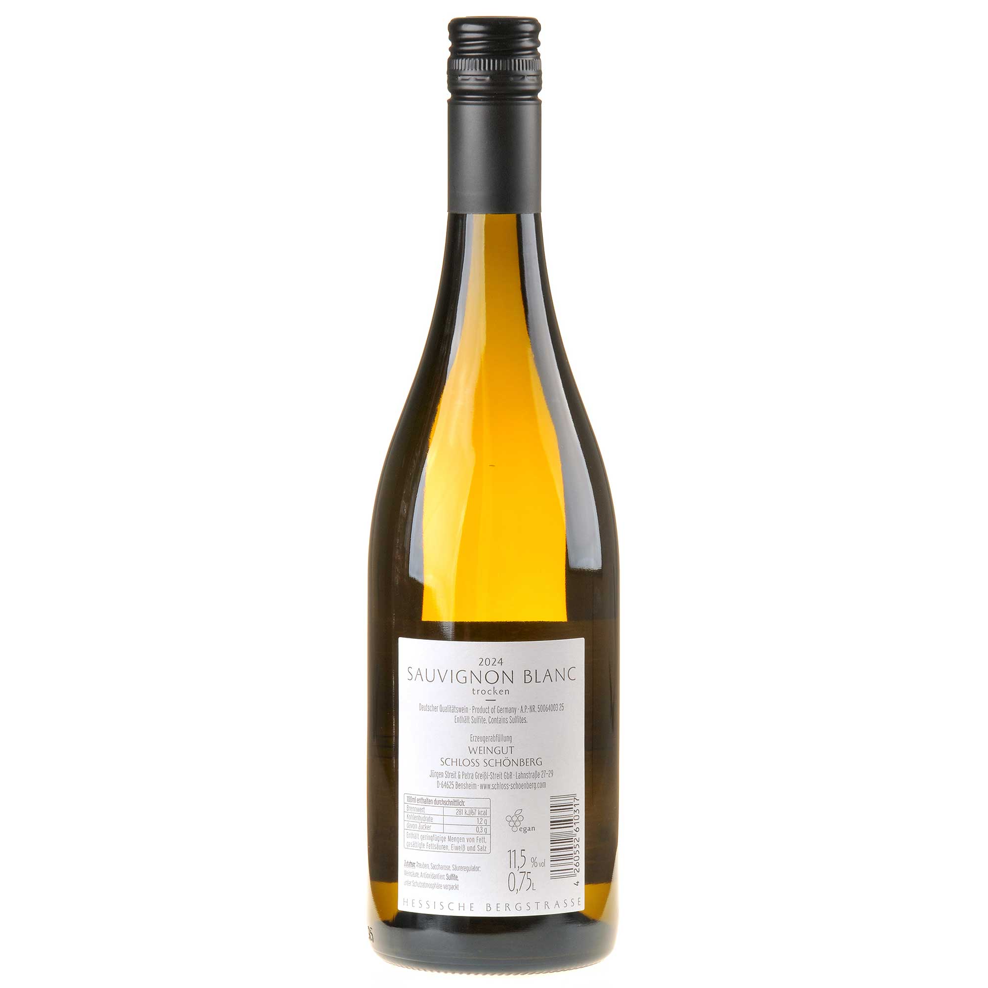 Weingut Schloss Schönberg Sauvignon Blanc 2024 Rücketikett