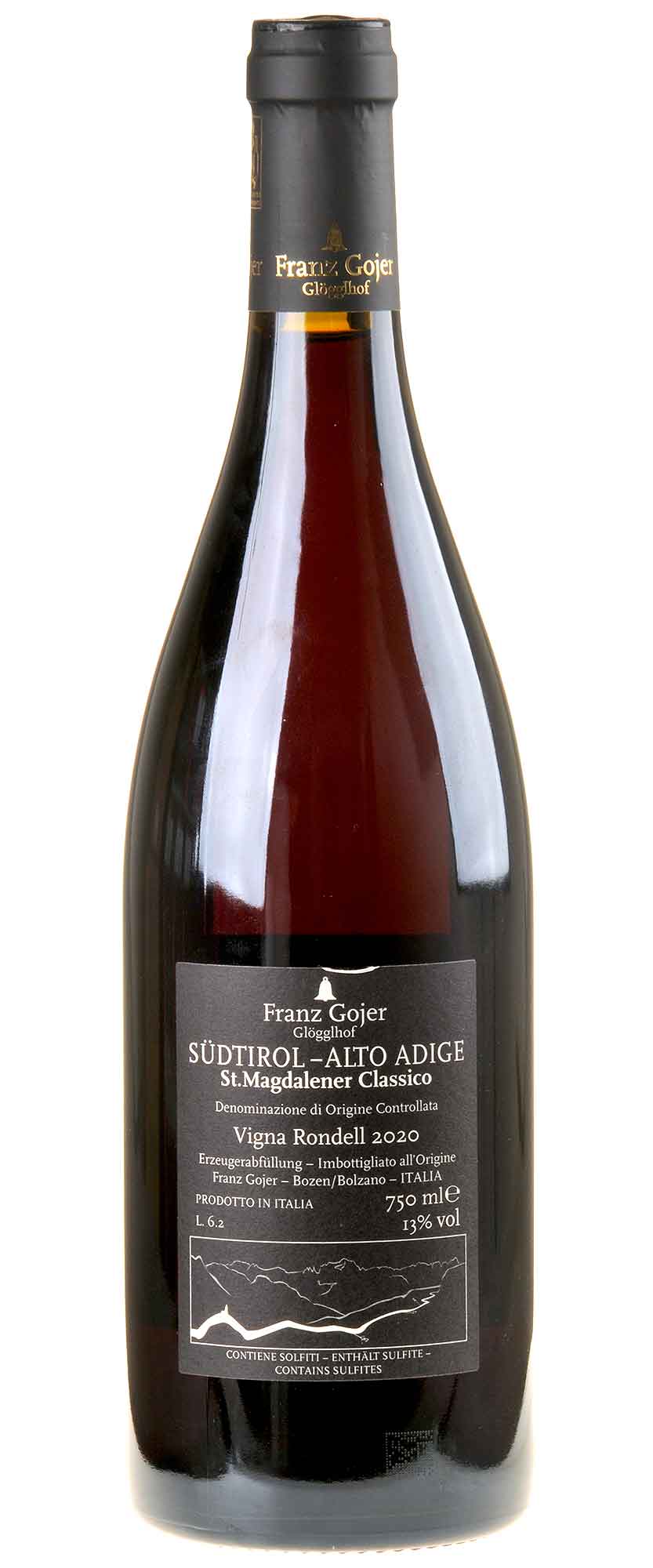 Franz Gojer - Glögglhof St. Magdalener Vigna Rondell 2020 Rücketikett