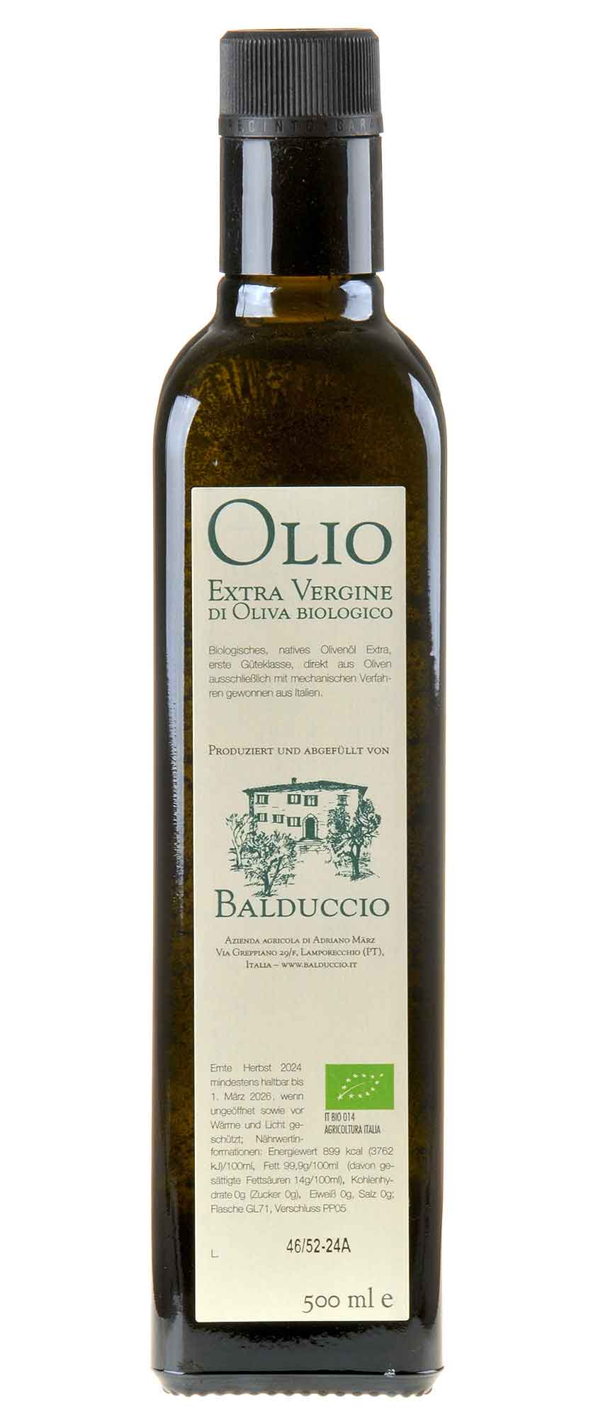 Balduccio Olivenöl Extra Vergine Bio 2024 500ml