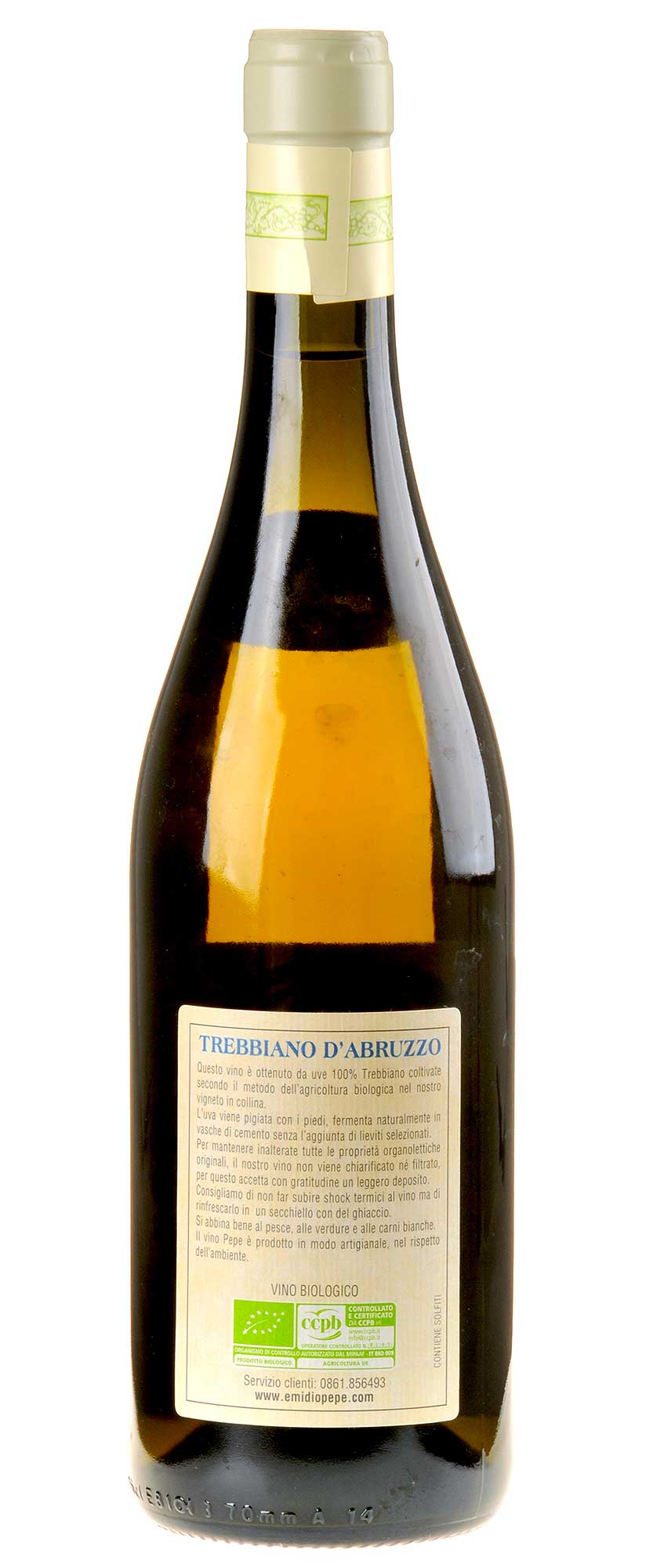 Emidio Pepe Trebbiano d'Abruzzo Selezione VV Bio 2018 Rücketikett