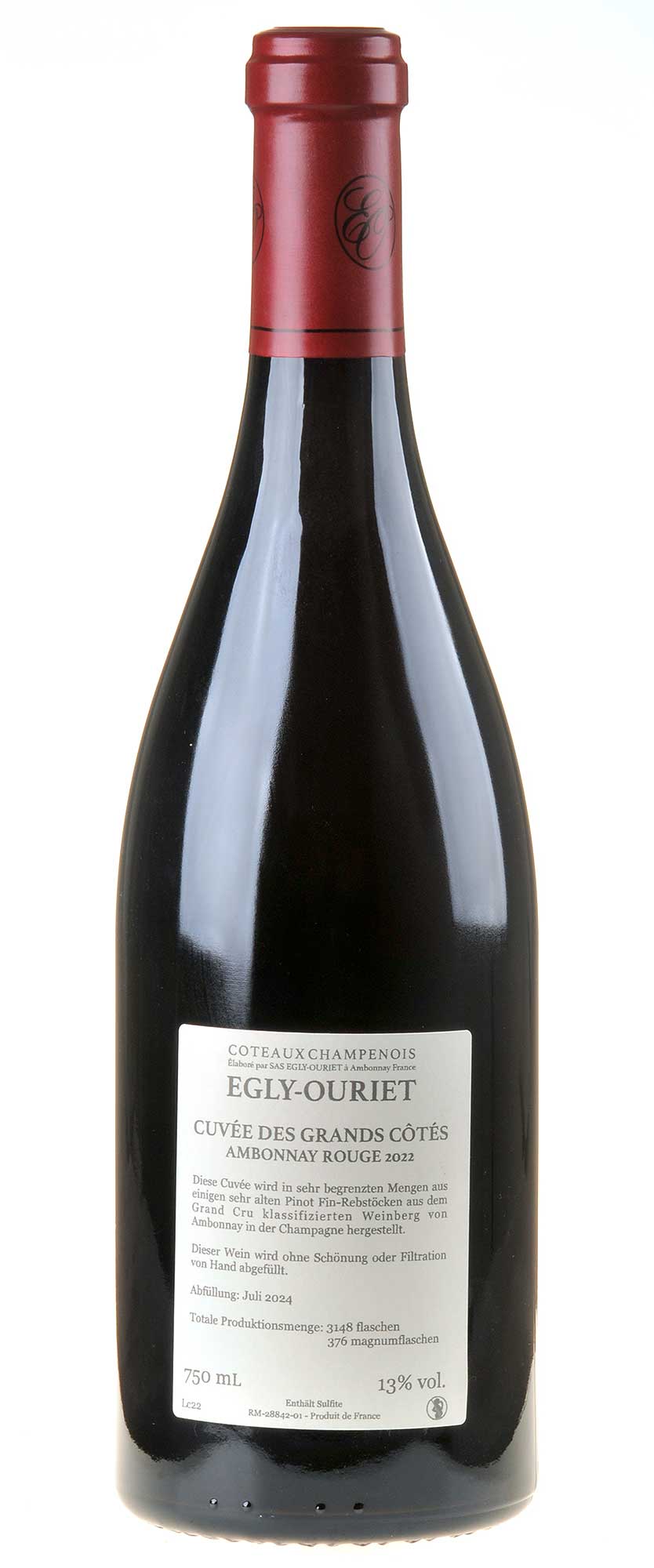 Egly-Ouriet Ambonnay Coteaux Champenois Grand Cru 2022 Rücketikett