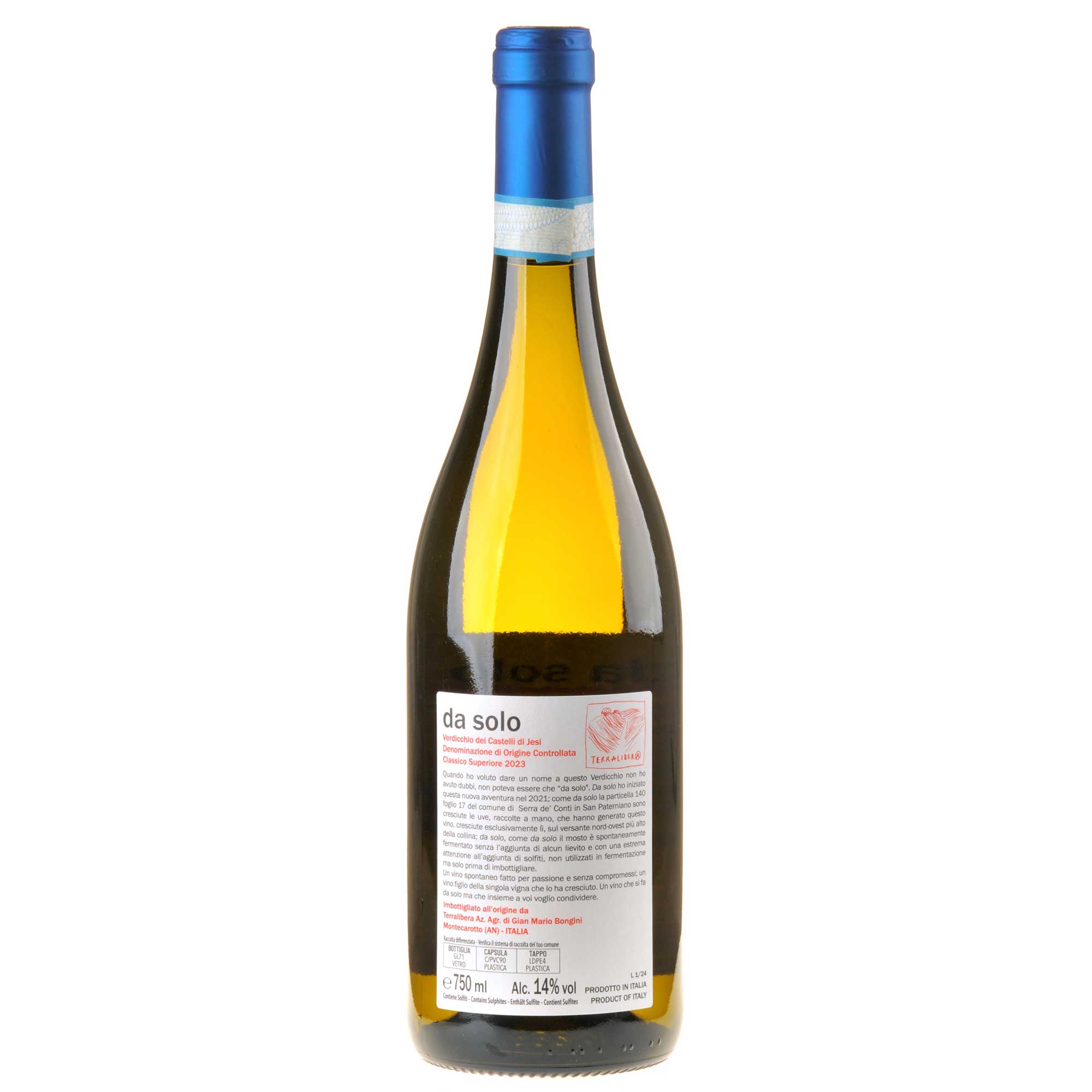 Terralibera Da Solo Verdicchio dei Castelli di Jesi DOC Classico Superiore 2023 Rücketikett