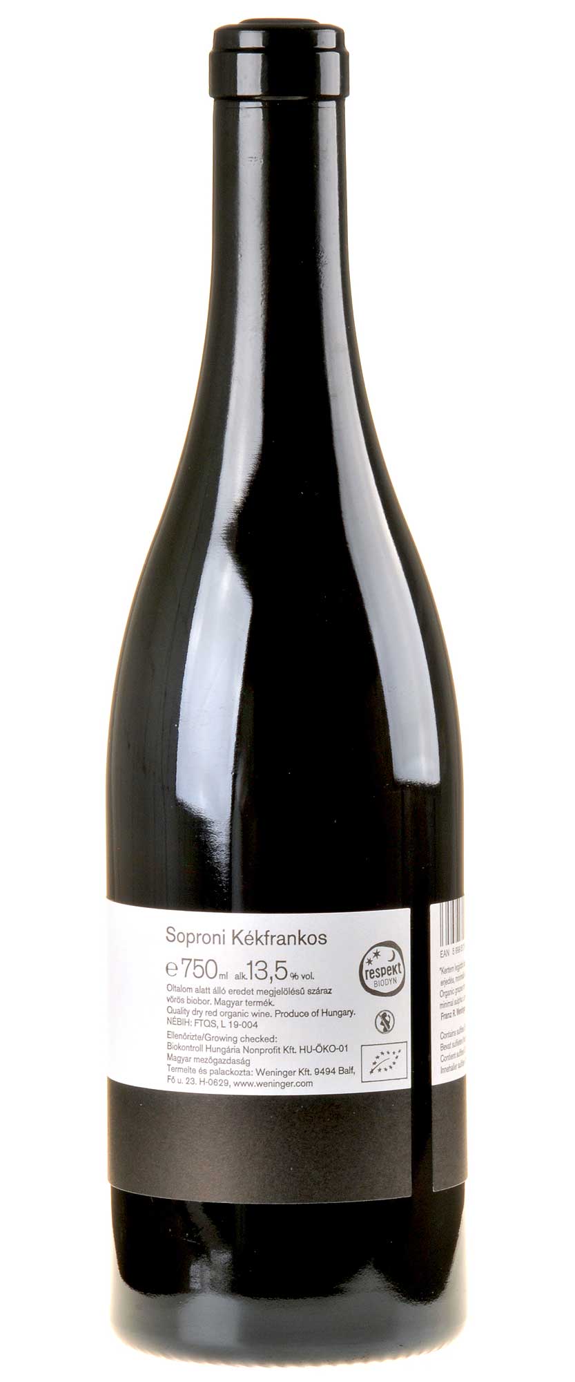 Weingut Weninger Steiner Kékfrankos Bio 2016 Seitenetikette