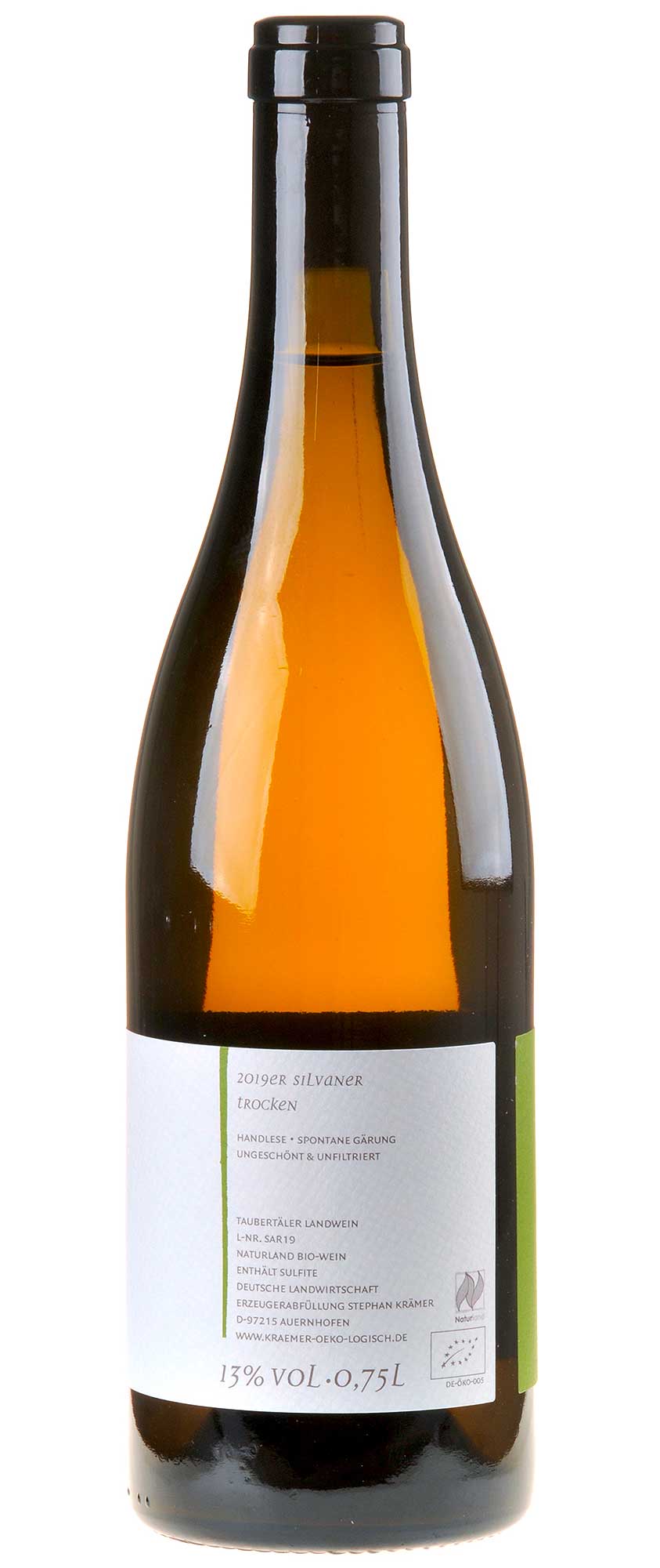 Ökologischer Land- & Weinbau KRAEMER Silvaner Alte Reben Bio 2019 Rücketikett