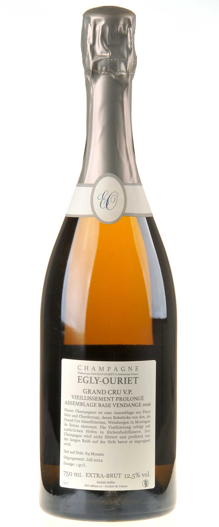 Egly-Ouriet Champagne Grand Cru V.P. Extra Brut Rücketikett