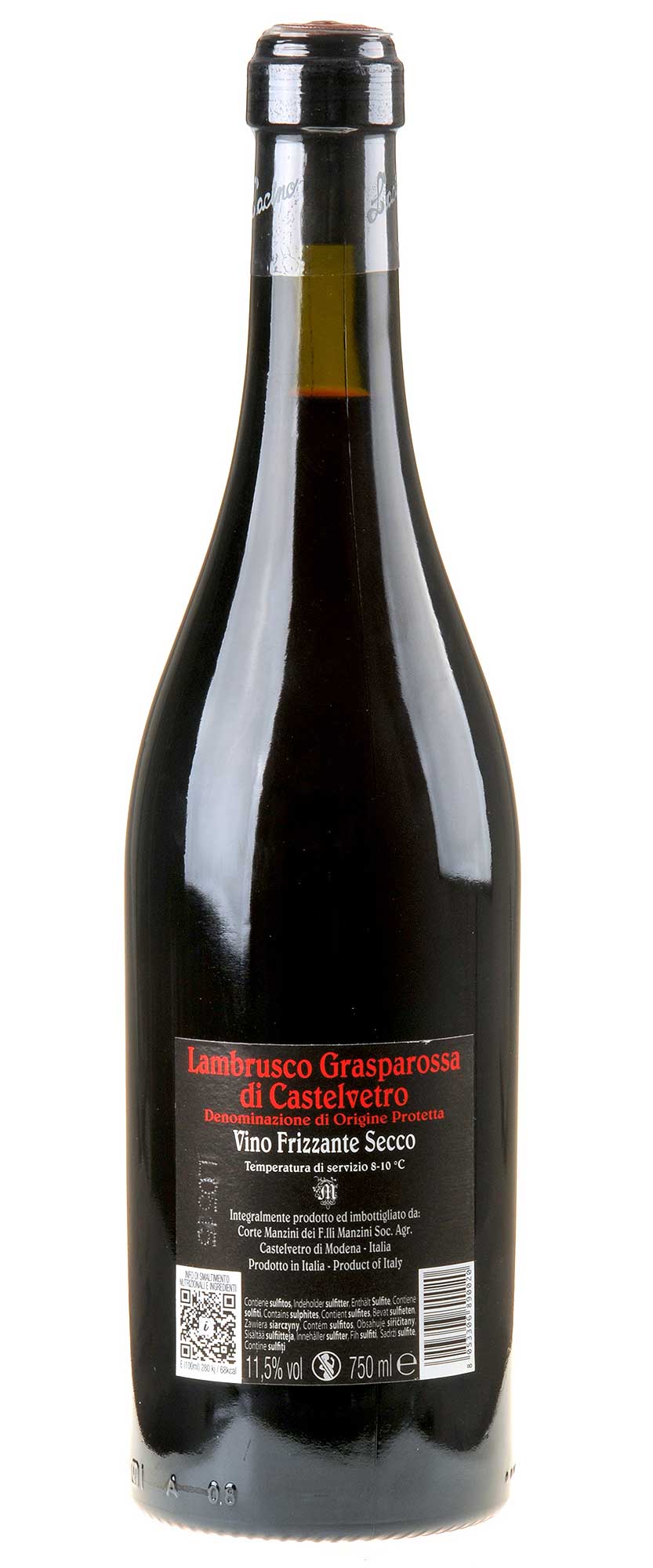Corte Manzini L'Acino Lambrusco Secco Grasparossa Frizzante Rücketikett
