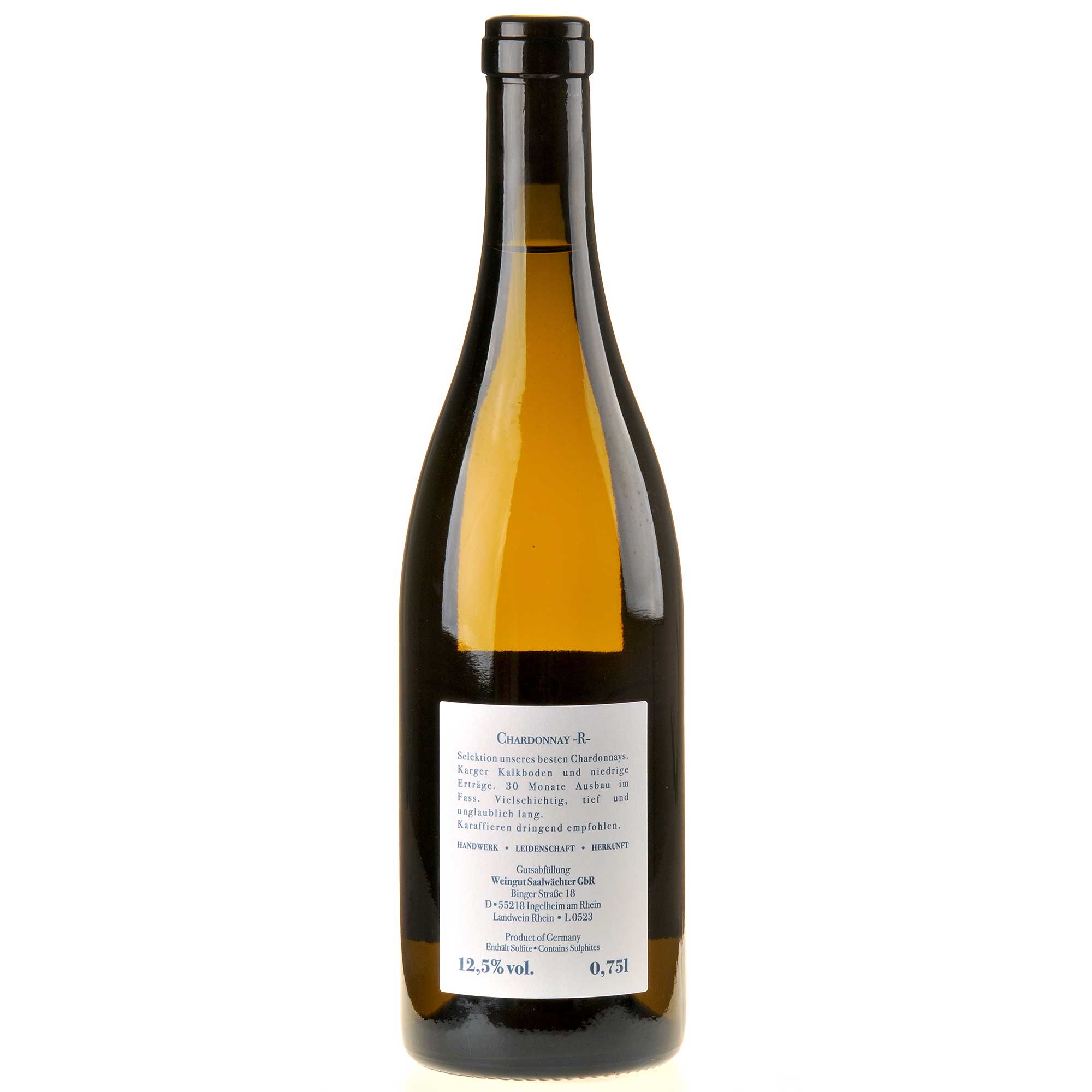 Carsten Saalwächter Chardonnay -R- 2022 Rücketikett