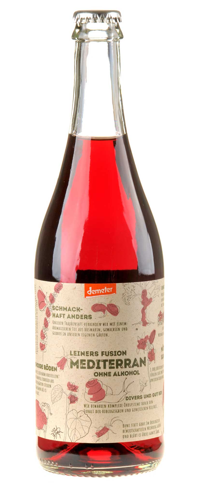 Weingut Leiner Fusion rot Mediterran alkoholfrei BIo