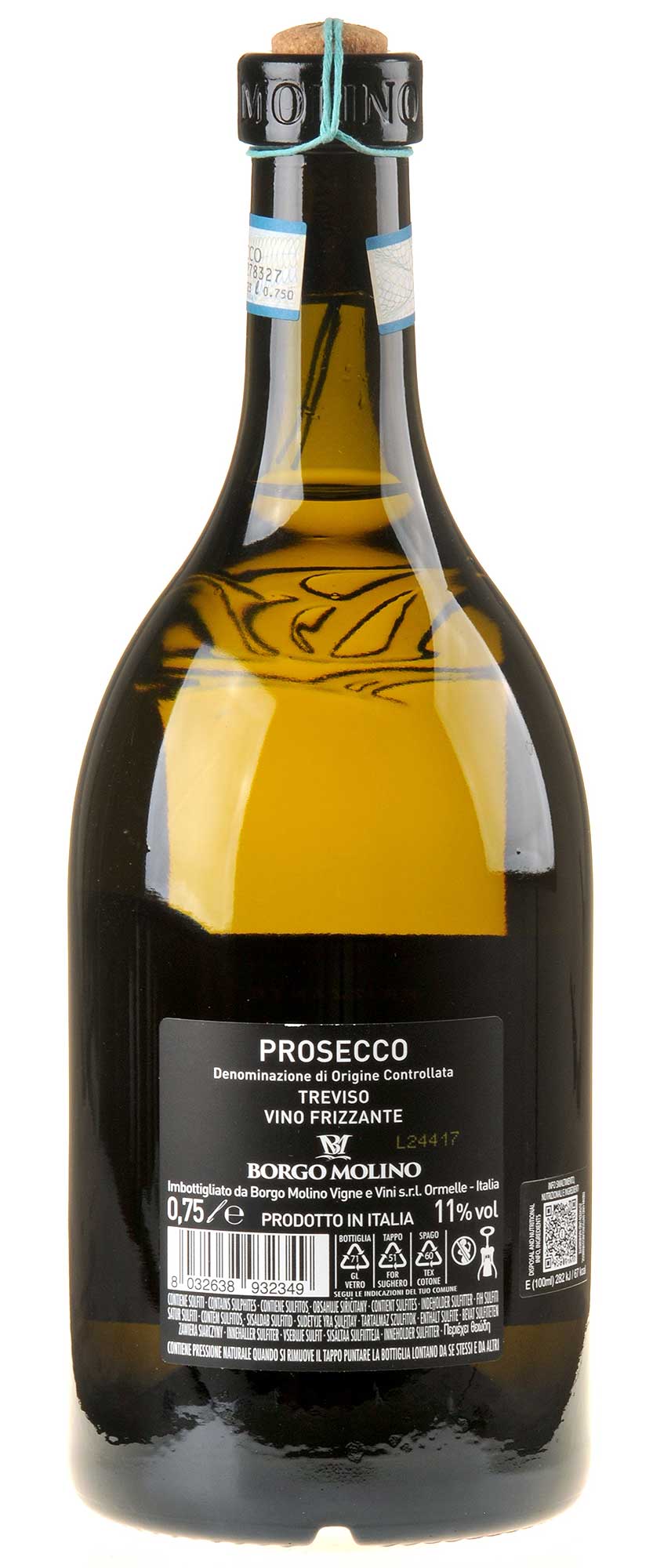Borgo Molino Prosecco Frizzante Spago DOC Treviso Rücketikett