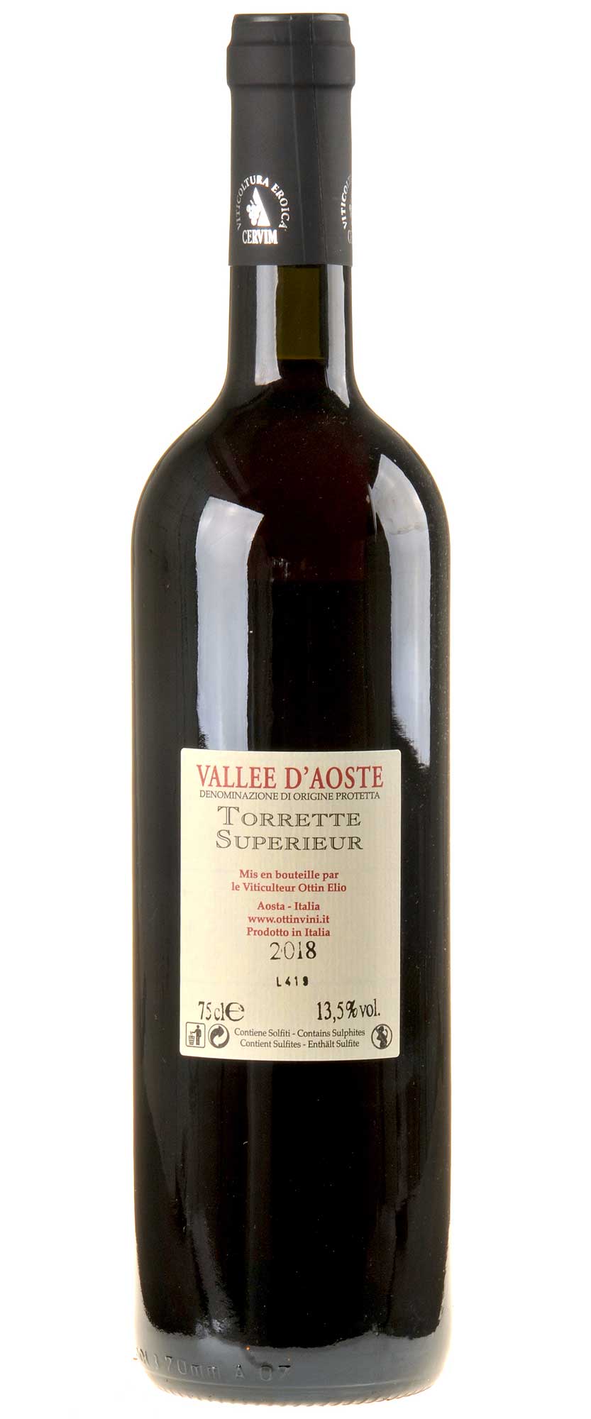 Elio Ottin Torrette Superieur 2018 Rücketikette