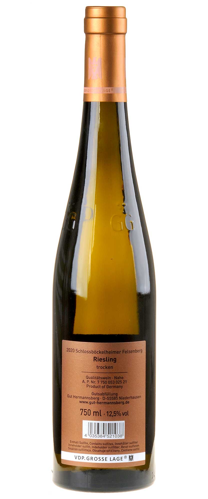 Gut Hermannsberg Felsenberg Riesling GG 2020 Rücketikett
