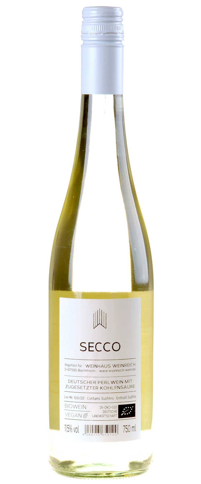 Weinreich Secco Bio 2021 Rücketikett