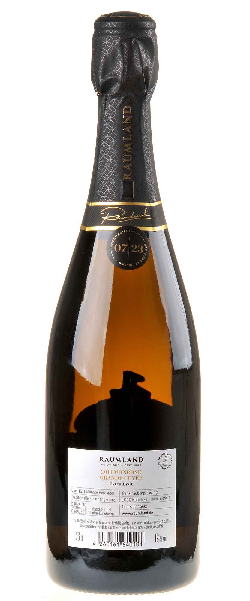 Sekthaus Raumland MonRose Grande Cuvée Extra Brut 2011 Rücketikett