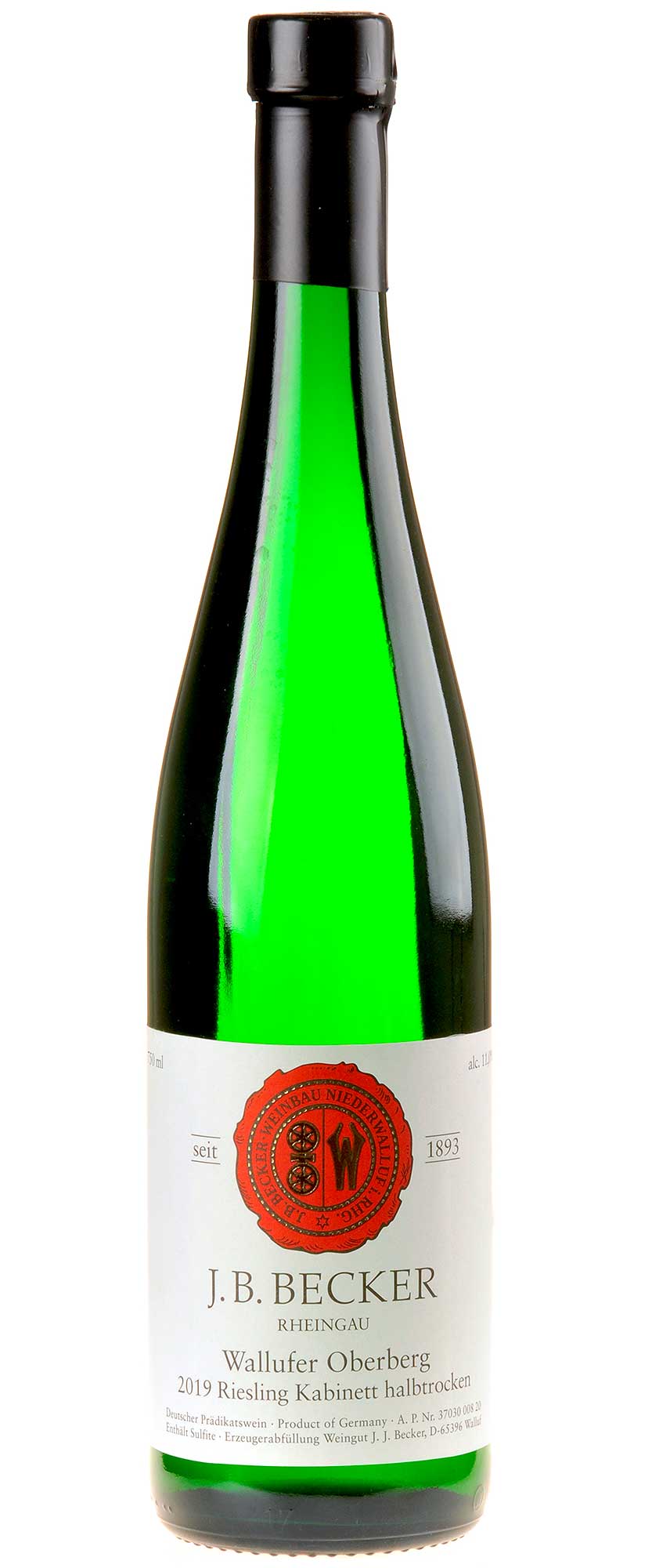 J.B.Becker Riesling Wallufer Oberberg Kabinett Halbtrocken 2019