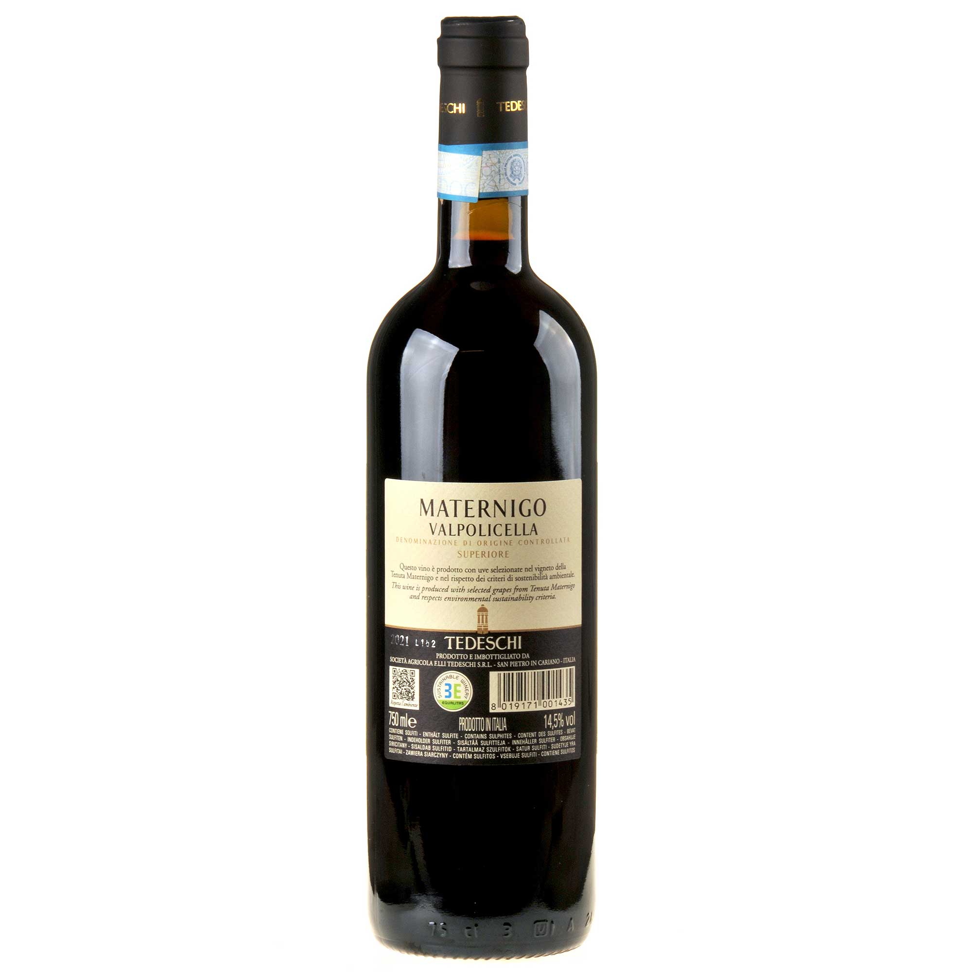 Tedeschi Maternigo Valpolicella Superiore 2021 Rueckseite
