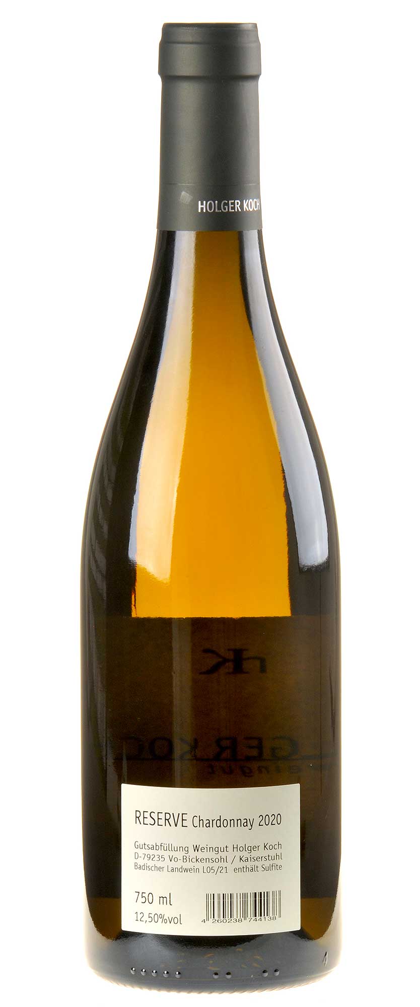 Holger Koch Chardonnay Reserve 2020 Rücketikette