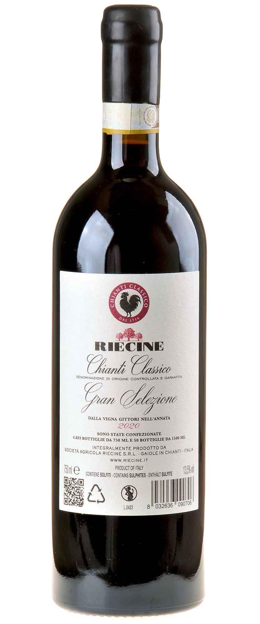 Riecine Vigna Gittori Chianti Classico Gran Selezione 2020 Rücketikett