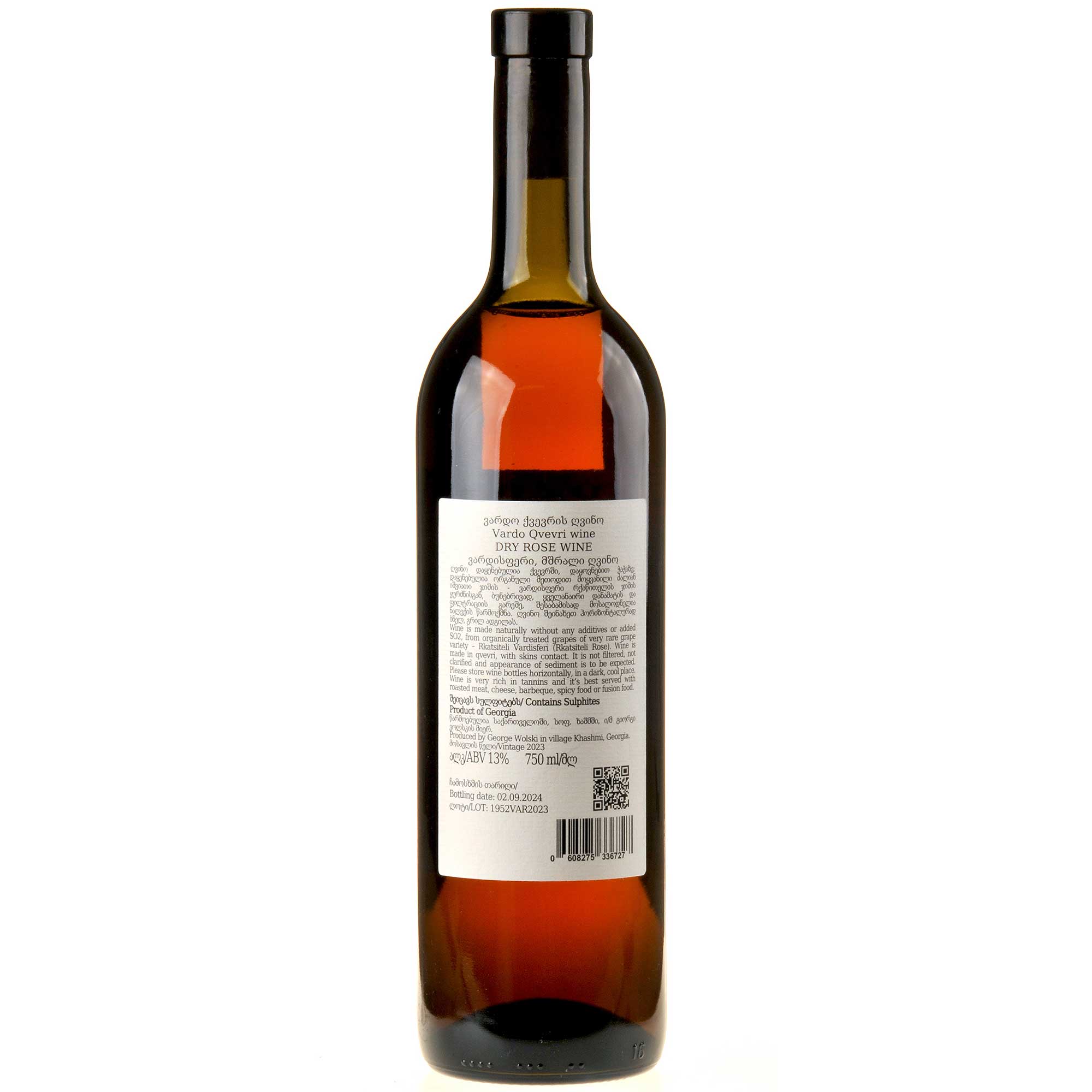 Bild Andrias Gvino Rkatsiteli Vardo Dry Rose Wine 2024 Rücketikett