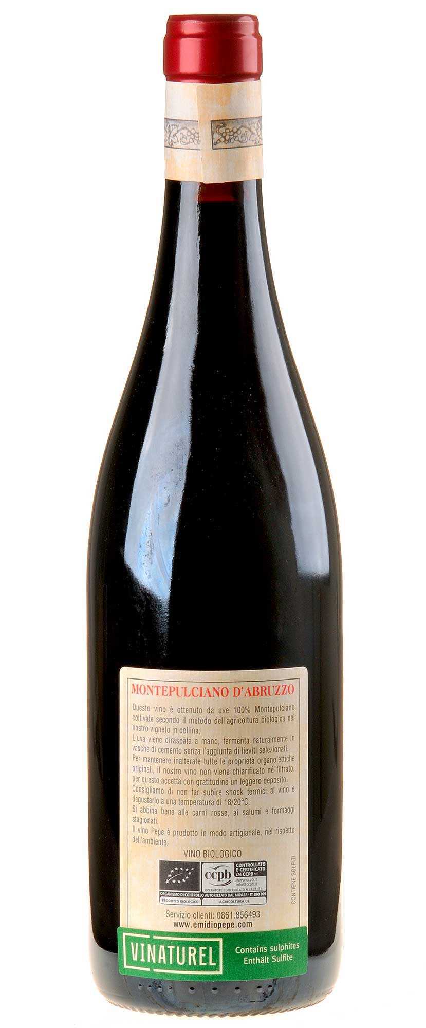 Emidio Pepe Montepulciano d'Abruzzo Selezione VV Bio 2017 Rücketikett