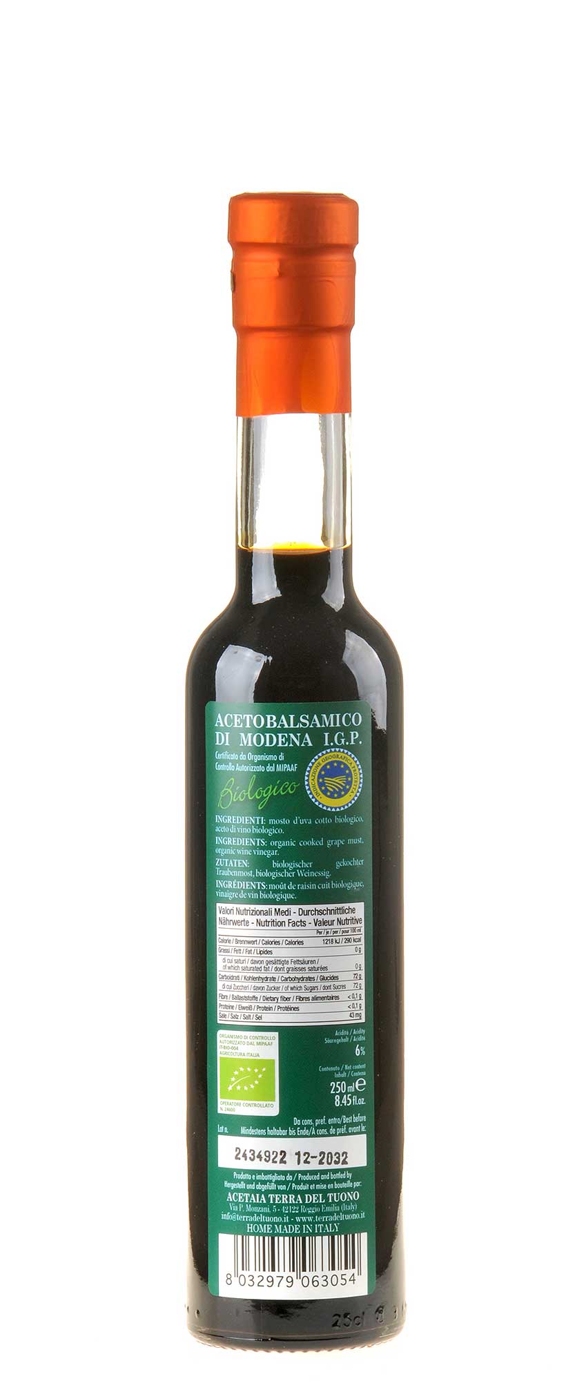 Marchesa Aceto Balsamico di Modena IGP Bio 250ml Rücketikett