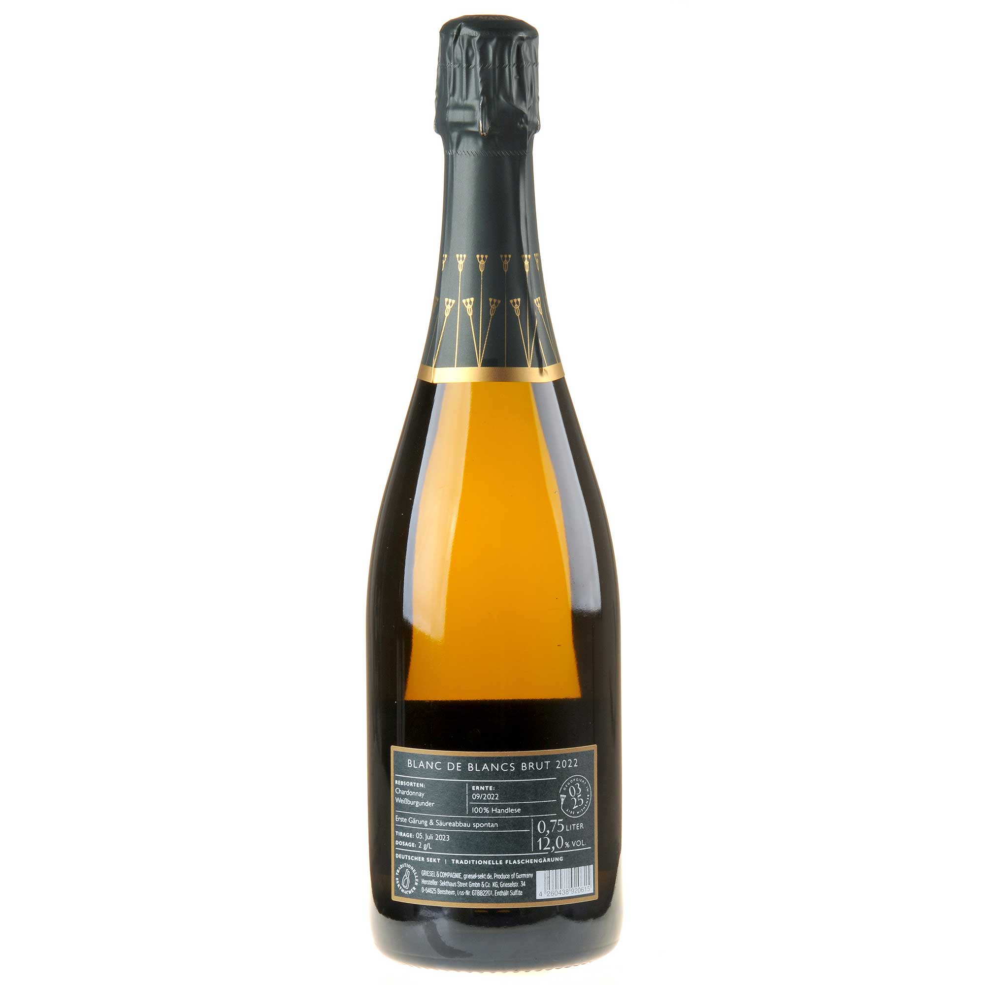 Griesel & Compagnie Blanc de Blancs Brut Tradition 2022 Rücketikett
