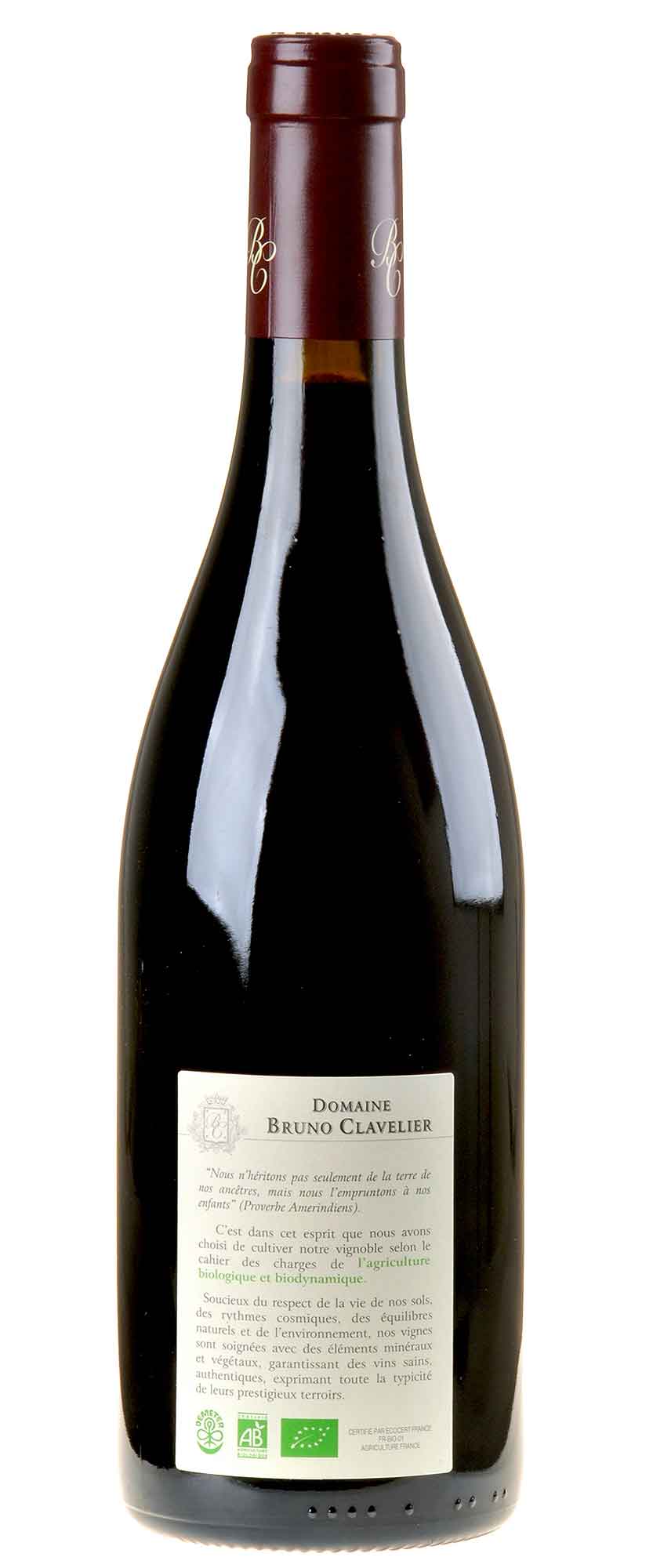 Bruno Clavelier Gevrey-Chambertin 1er Cru Les Corbeaux Bio 2020 Rücketikett