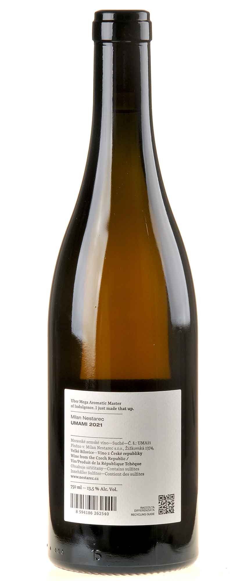 Milan Nestarec Umami 2021 Rücketikett