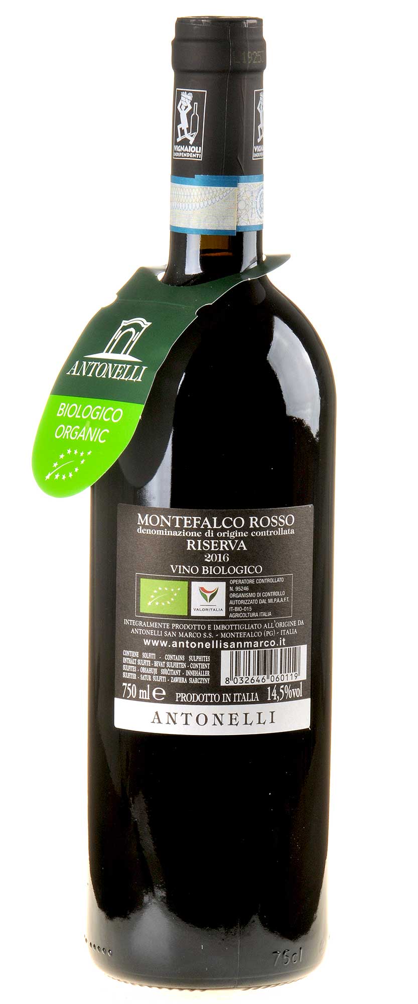 Antonelli Montefalco Rosso Riserva Bio 2016 Rücketikett