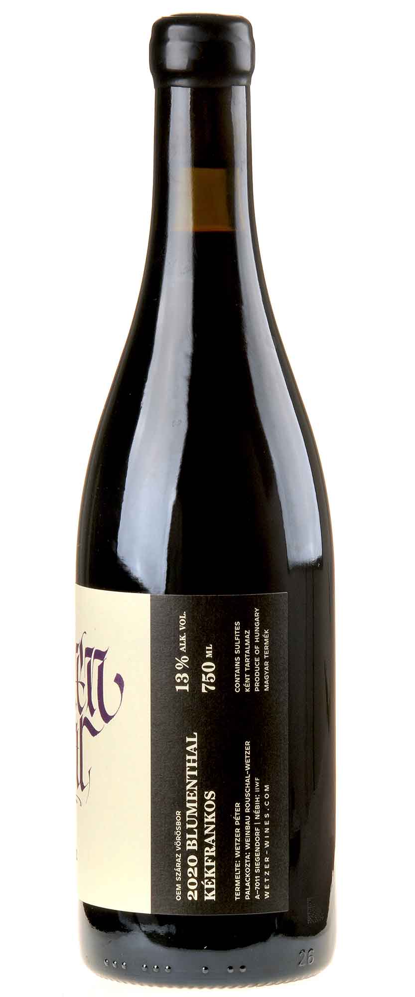 Peter Wetzer Kékfrankos Blumenthal 2020 Rücketikett