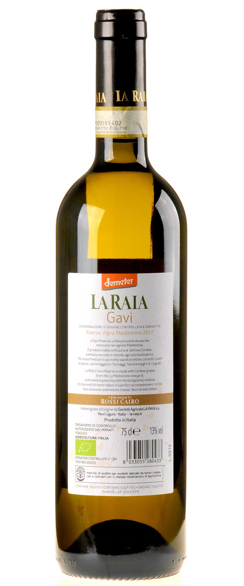 La Raia Gavi Riserva 2017 Bio Rücketikette