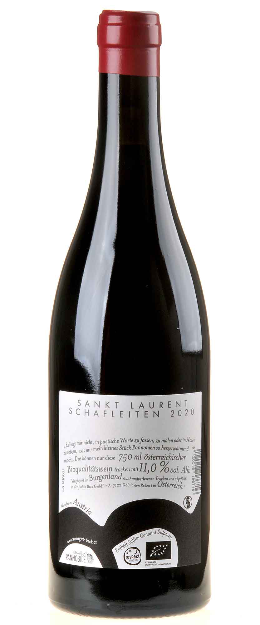 Judith Beck St.Laurent Schafleiten Bio 2020 Rücketikett