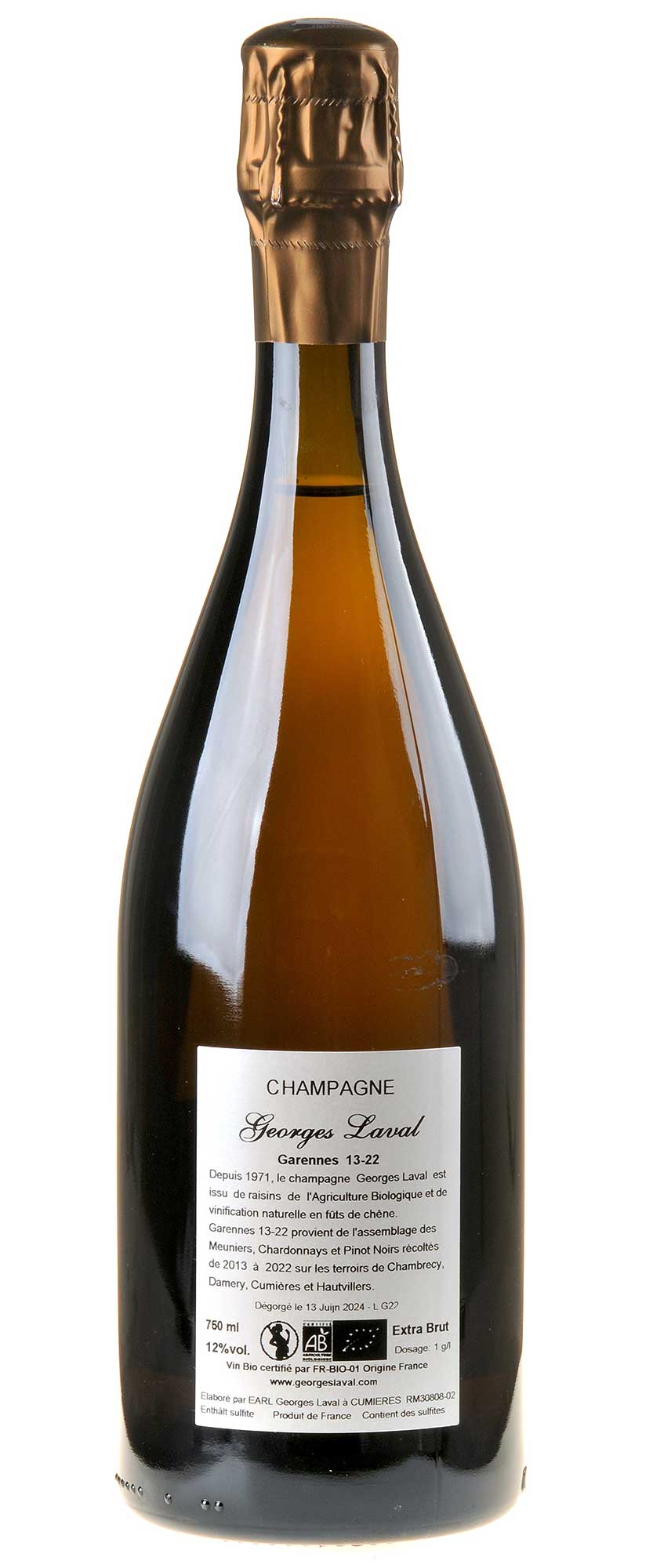 Georges Laval Garennes Extra Brut Bio 13-22 Rücketikett