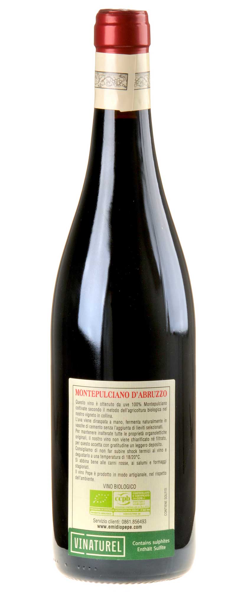 Emidio Pepe Montepulciano d'Abruzzo Selezione VV Bio 2018 Rücketikett
