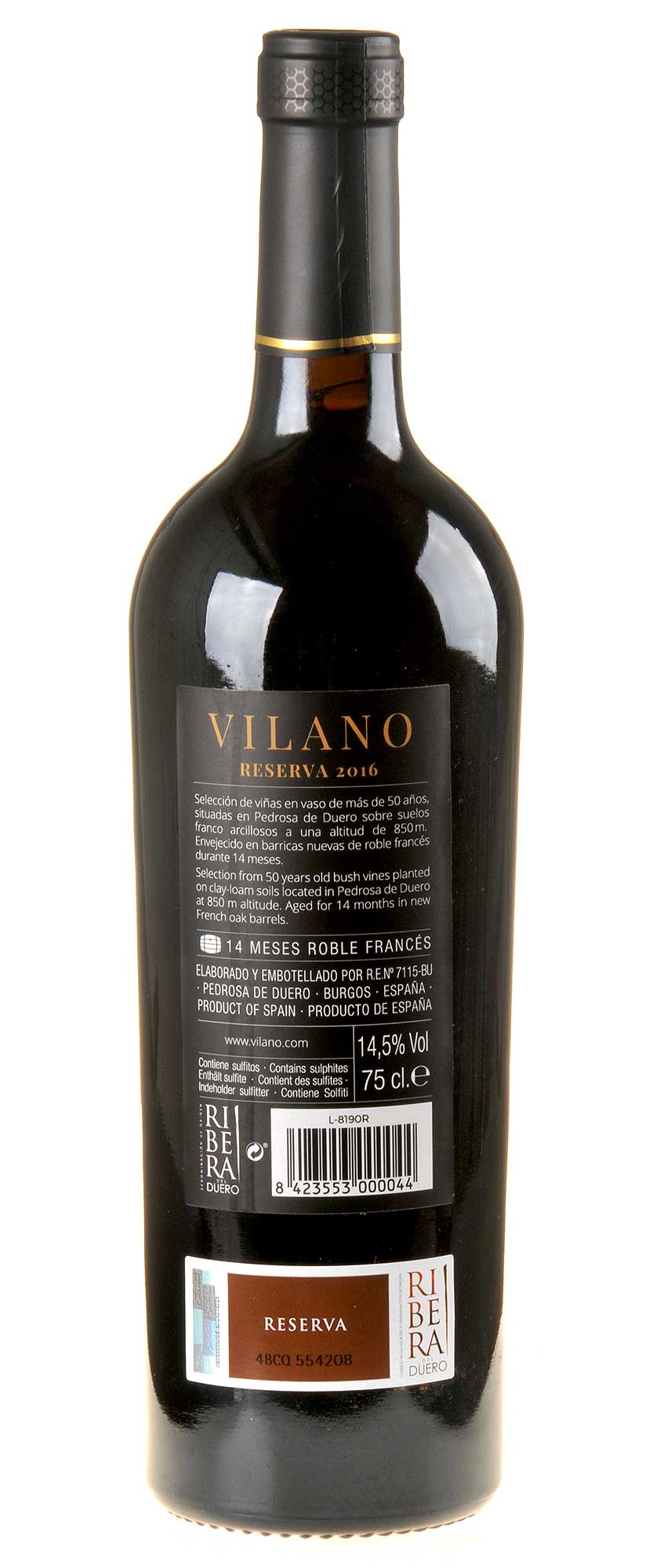 Bodegas Vilano Ribera del Duero Reserva 2016 Rücketkette