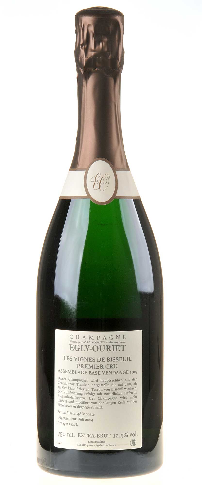 Egly-Ouriet Champagne 1er Cru Vignes de Bisseuil Extra Brut Rücketikett