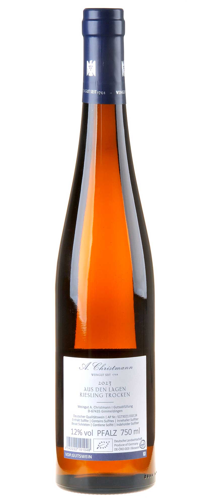 A.Christmann Riesling AUS DEN LAGEN Bio 2023 Rücketikett