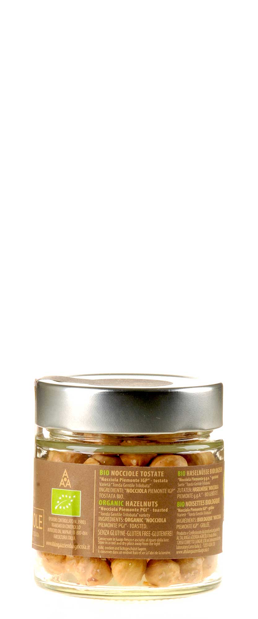 Altalanga azienda agricola Haselnüsse geröstet im Glas Bio 100g Seitenansicht