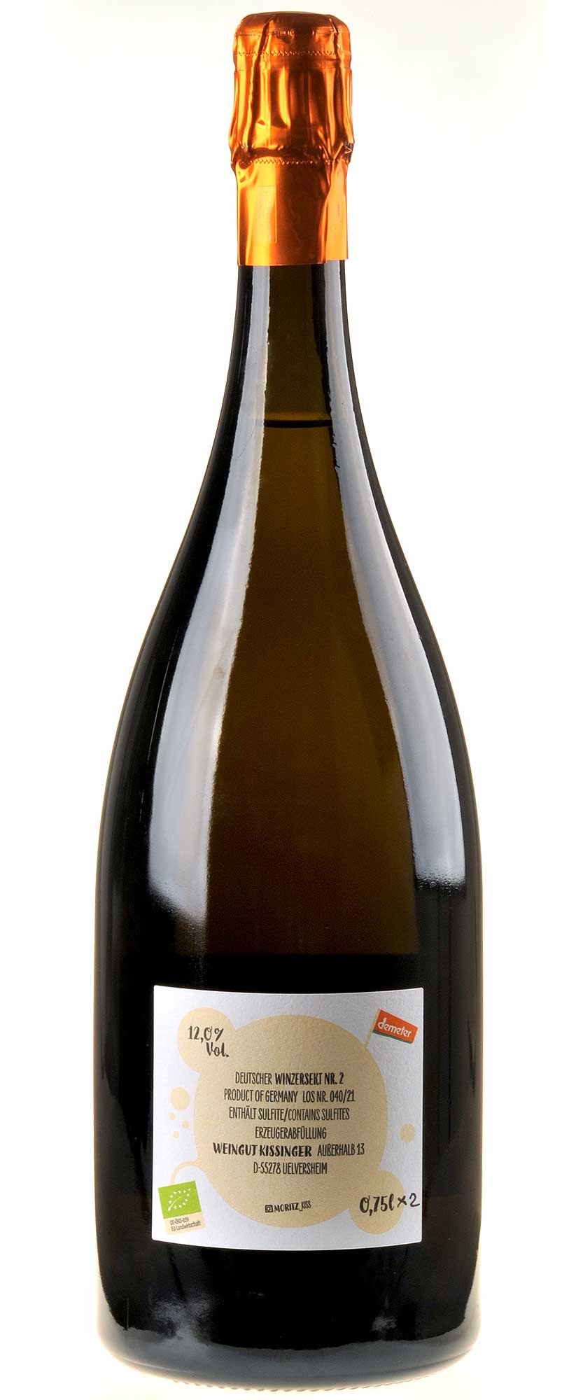 Moritz Kissinger Deutscher Winzersekt Nr. 2 Bio Magnum Rücketikett