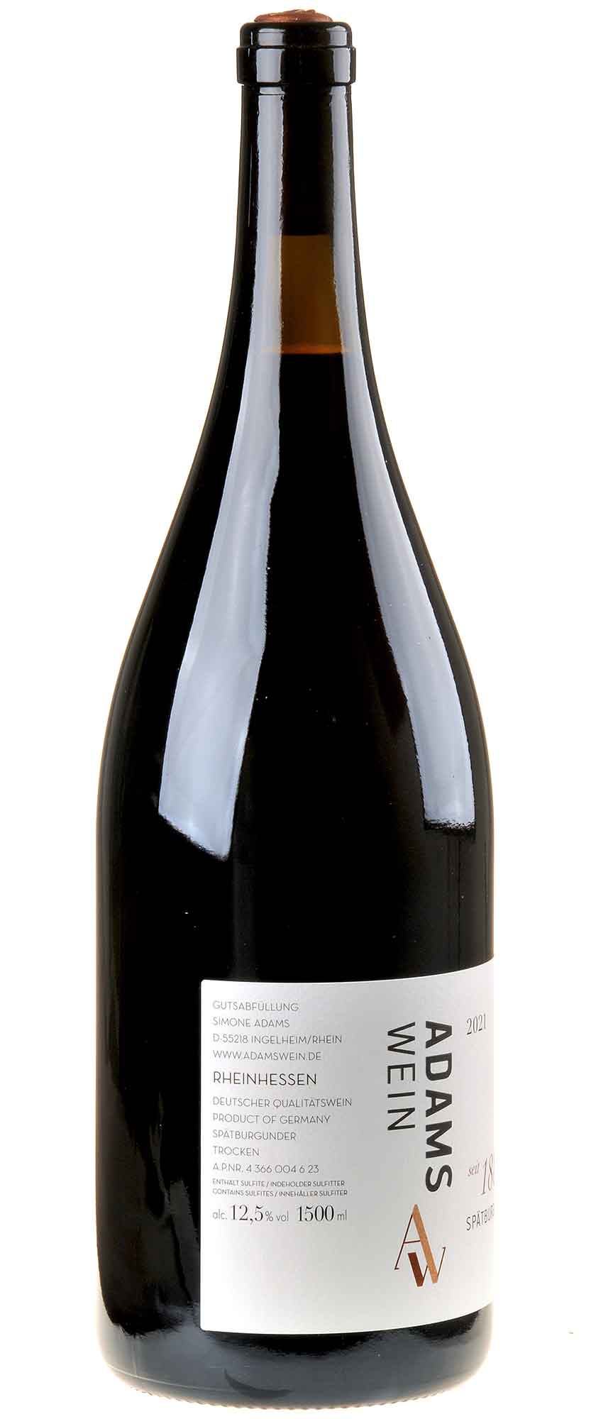AdamsWein Spätburgunder seit 1882 2021 Magnum - Versteigerung Rücketikett
