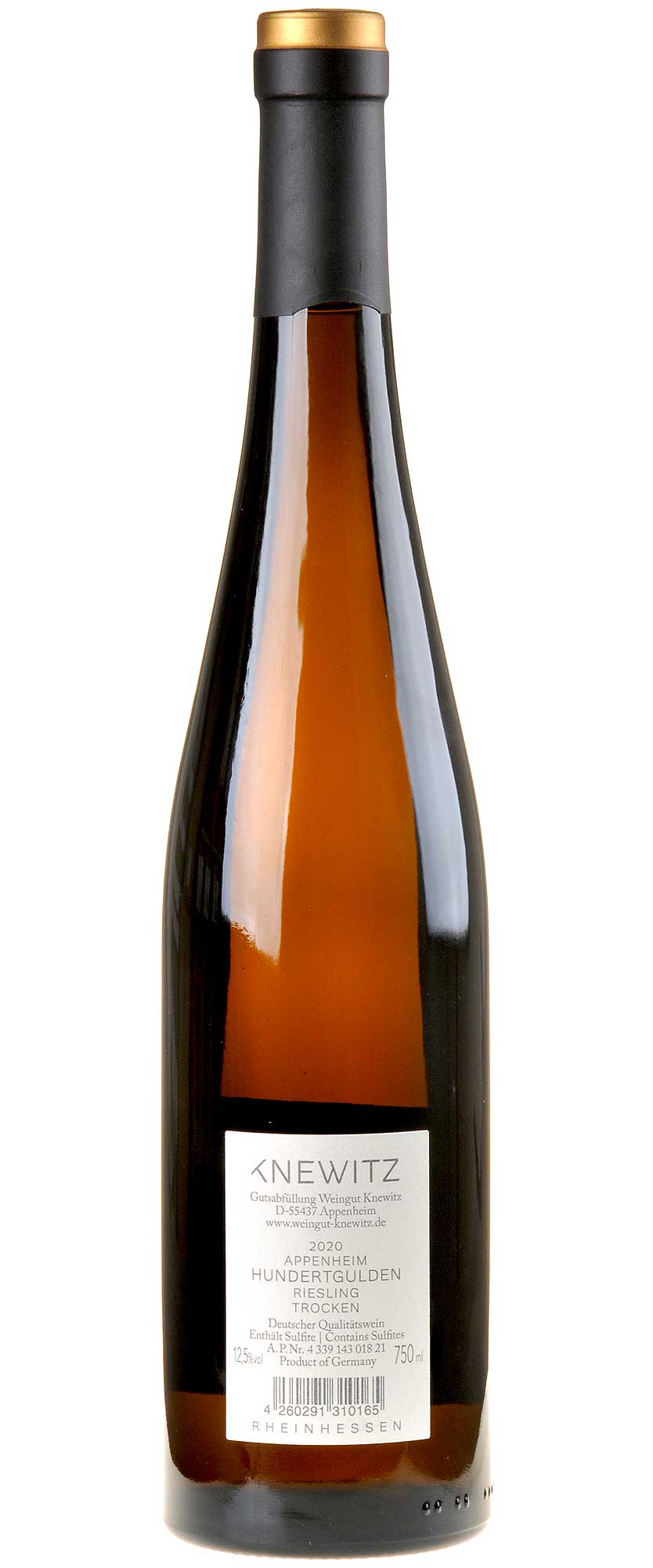 Weingut Knewitz Riesling Hundertgulden 2020 Rücketikett