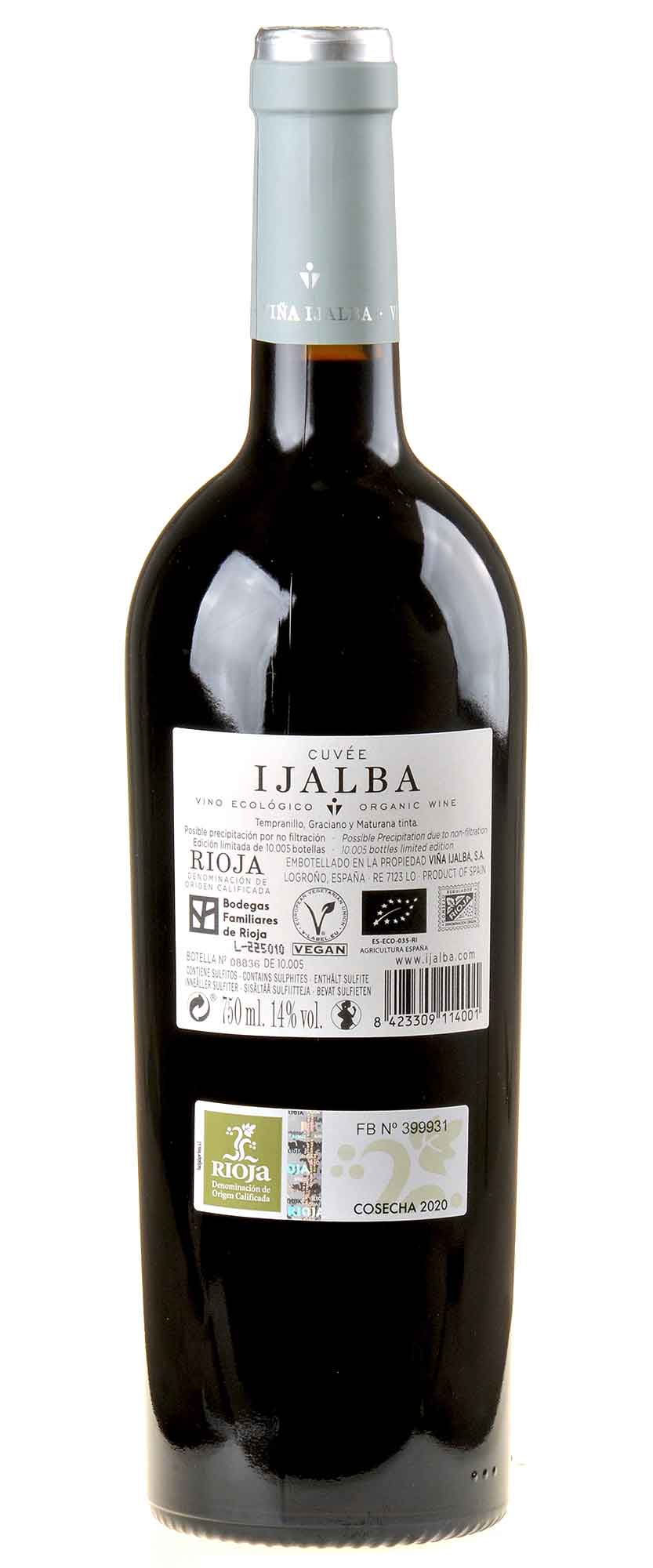 Bodega Viña Ijalba Cuvée Tinto Bio 2020 Rücketikett