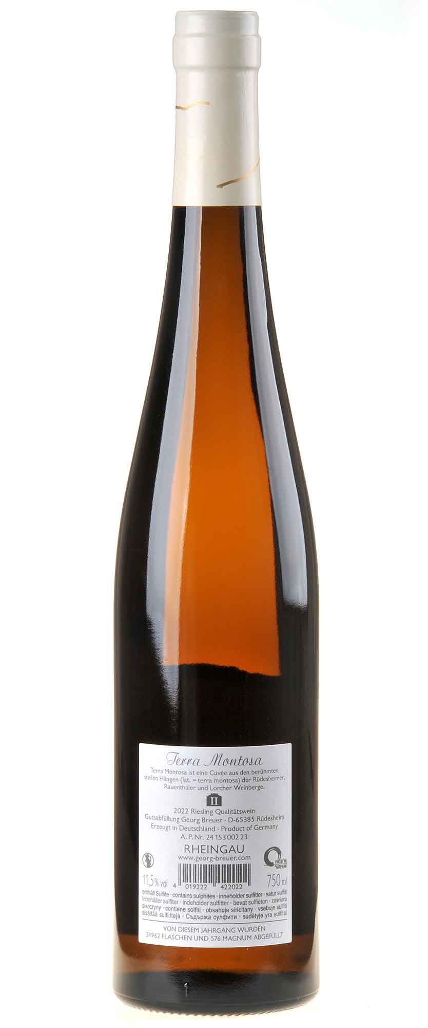 Weingut Georg Breuer Riesling Terra Montosa 2022 Rücketikett
