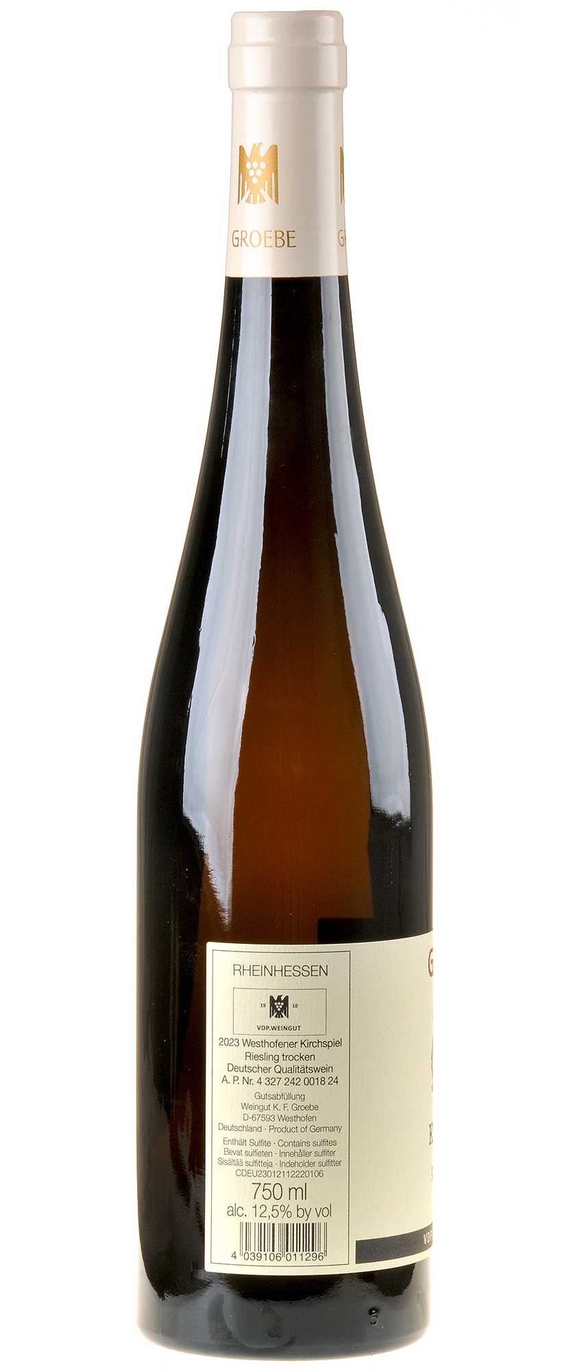 Bild K.F. Groebe Riesling Kirchspiel Großes Gewächs 2023 Rücketikett