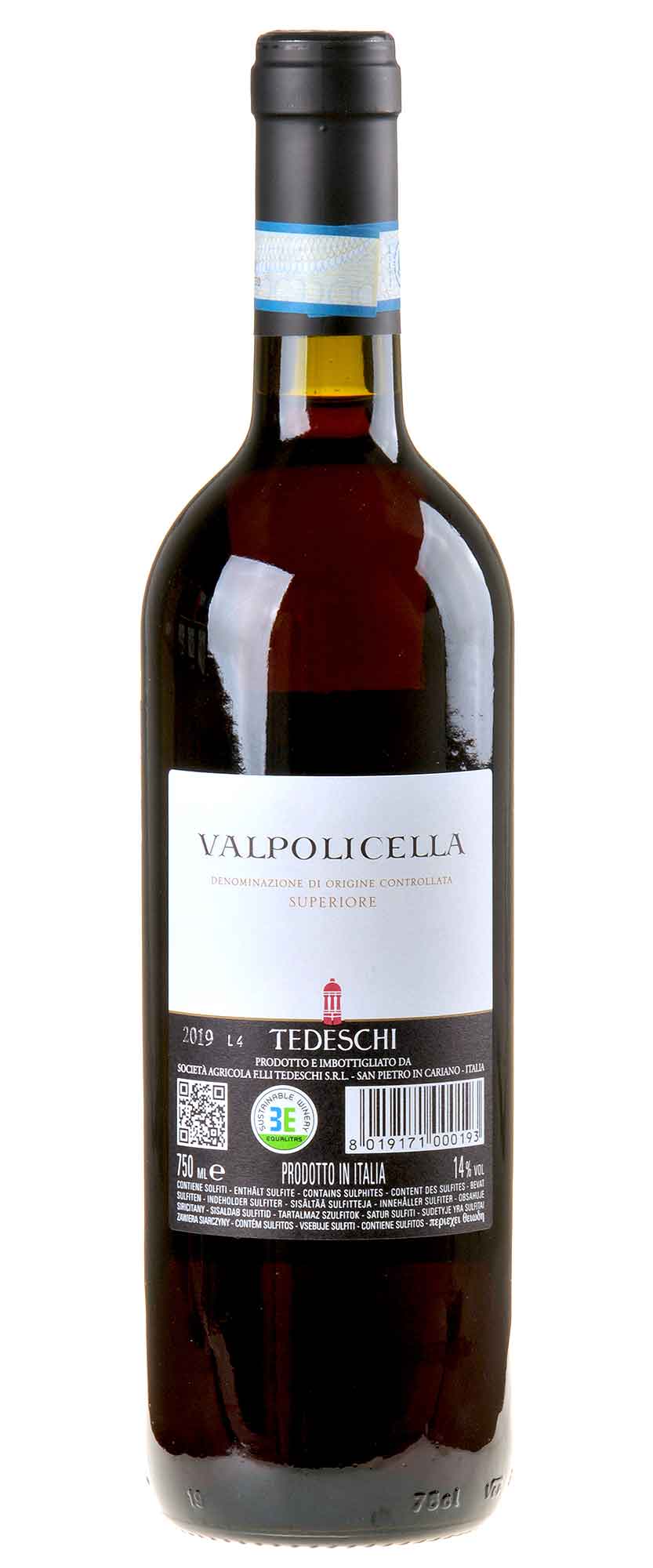 Tedeschi Valpolicella Superiore 2019 RÜCKETIKETT