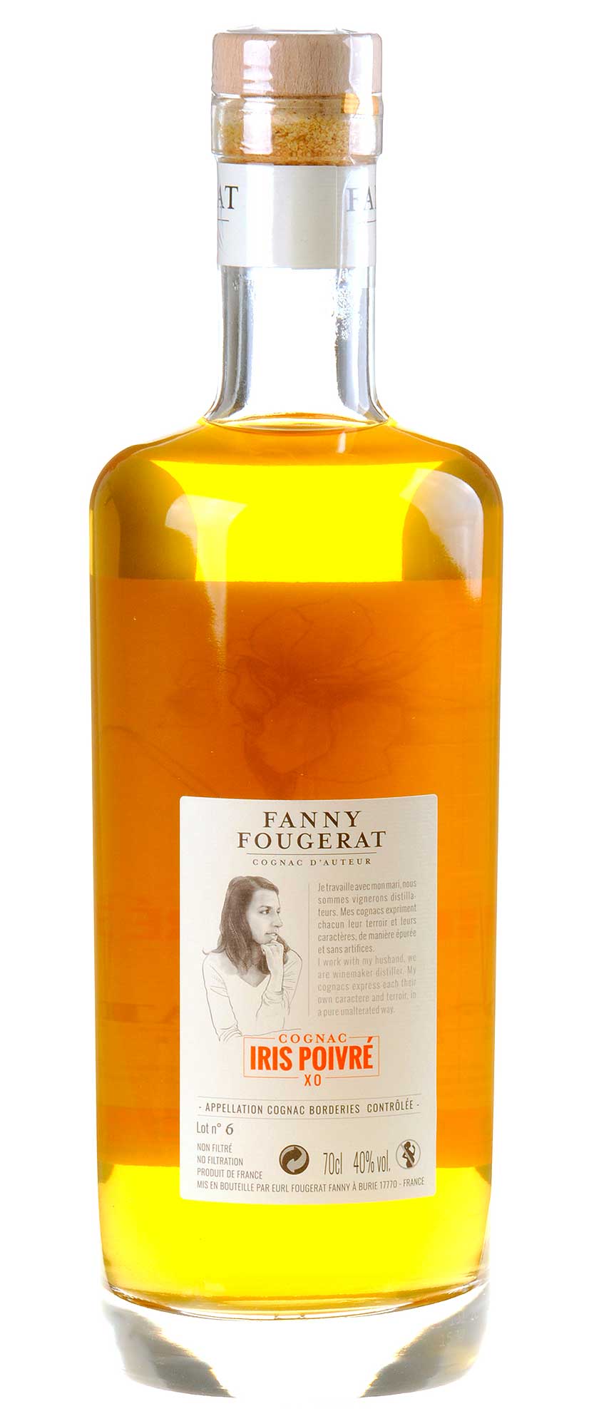 Fanny Fougerat Cognac XO Iris Poivré 12 Jahre Rücketikett