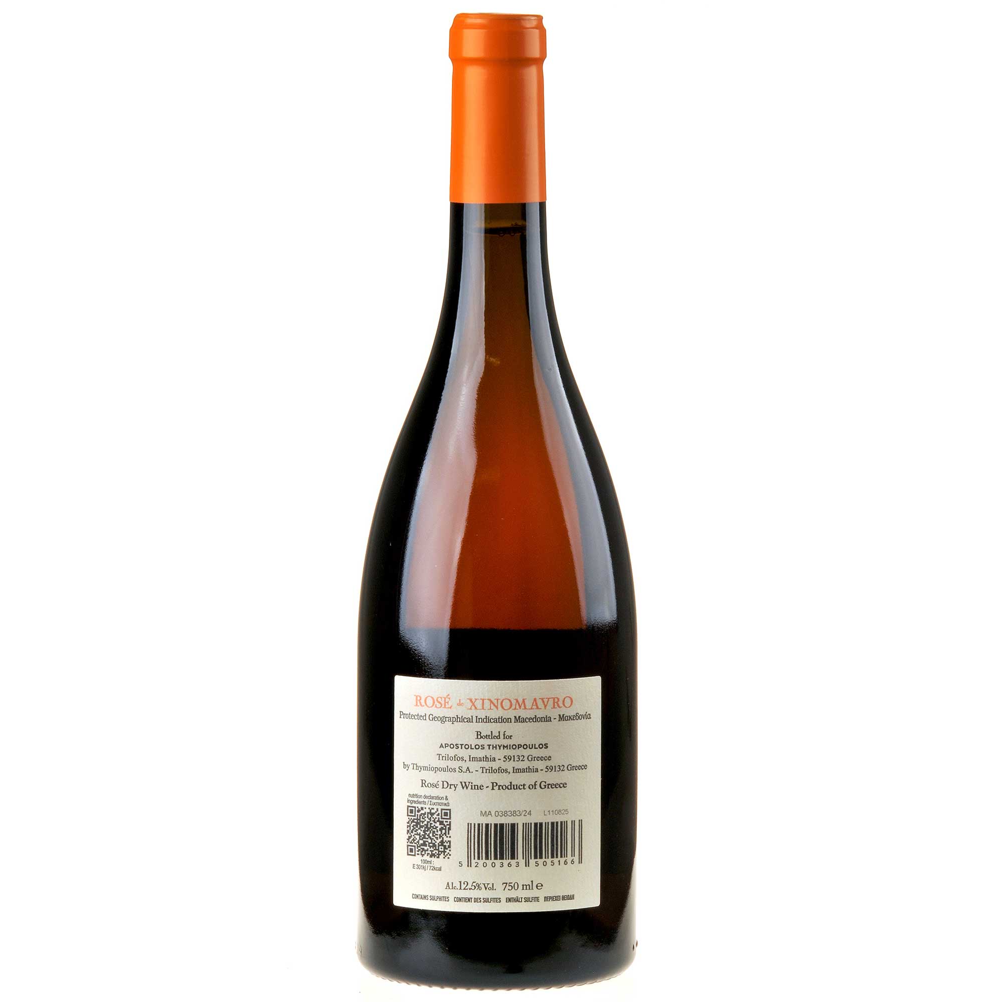 Thymiopoulos Vineyards Rosé de Xinomavro 2024 Rücketikett
