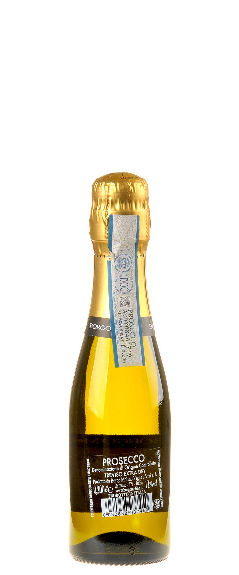 Borgo Molino Prosecco DOC Treviso Extra Dry 0,2l Rücketikett